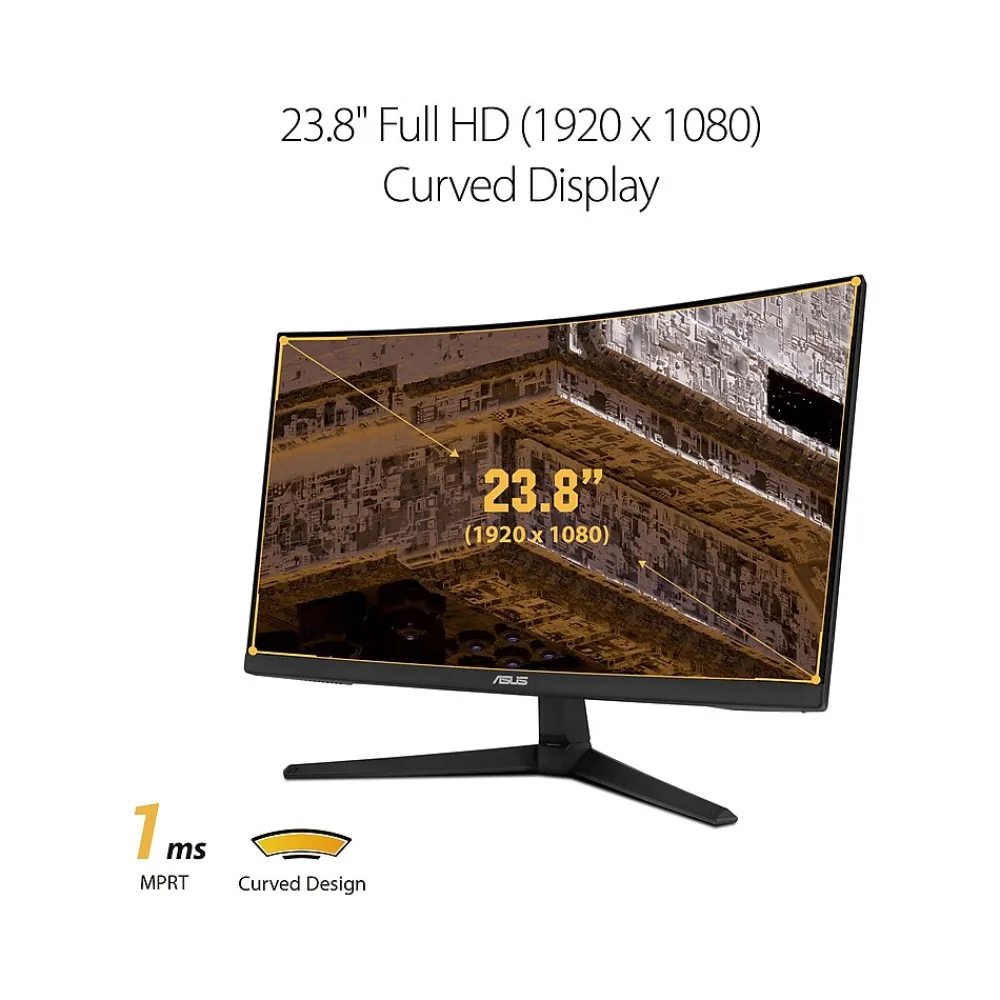 Sale Asus TUF Gaming 23.8" Curved LCD Monitor, Black (VG24VQ1BY)