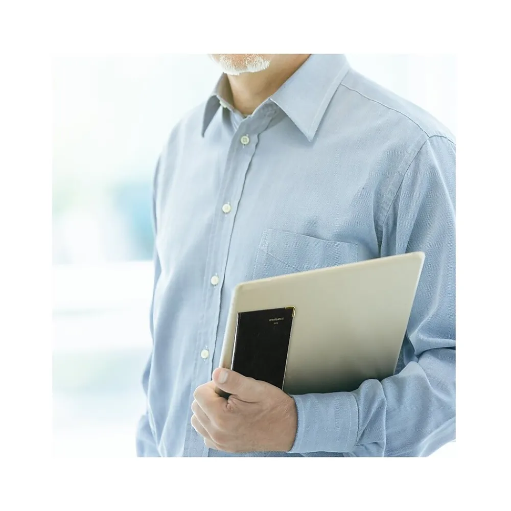 Journals|AT-A-GLANCE Fine Pocket Hardcover Diary, 3" x 5", Ruled, Black (70-1111-05-25)