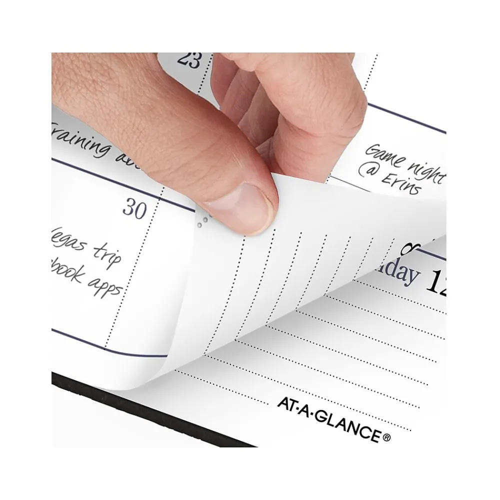 Journals|AT-A-GLANCE Fine Pocket Hardcover Diary, 3" x 6", Ruled, Black (72-02-05-25)