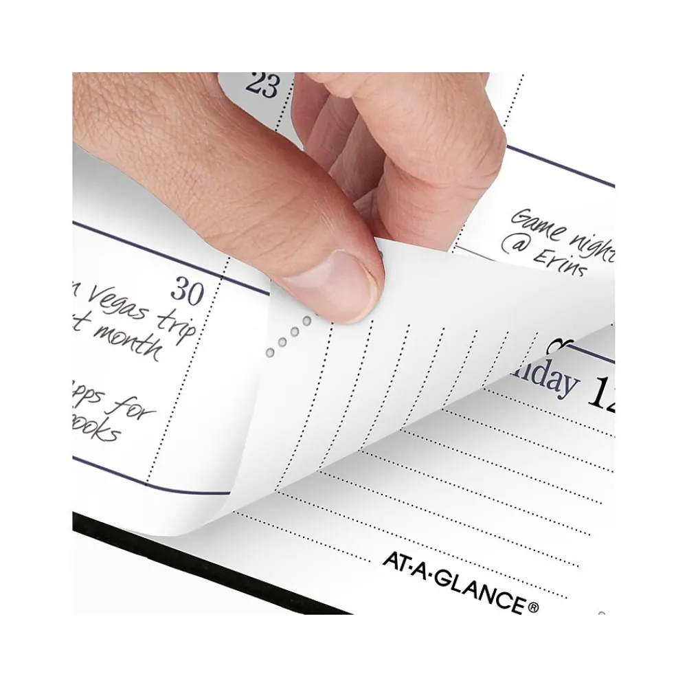 Journals|AT-A-GLANCE Fine Pocket Hardcover Diary, 3" x 6", Ruled, Black/Brown (74-02-05-25)