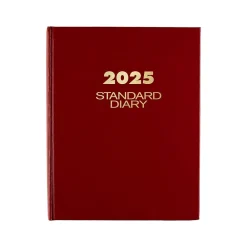 Journals|AT-A-GLANCE Standard Hardcover 2025 Daily Diary, 7.5" x 9.5", Ruled, Red (SD374-13-25)