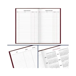 Journals|AT-A-GLANCE Standard Hardcover 2025 Daily Diary, 7.75" x 12", Ruled, Red (SD376-13-25)