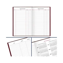 Journals|AT-A-GLANCE Standard Hardcover 2025 Daily Diary, 7.75" x 12", Ruled, Red (SD377-13-25)