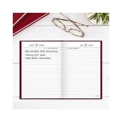 Journals|AT-A-GLANCE Standard Hardcover 2025 Daily Reminder, 5.75" x 8.25", Red (SD389-13-25)