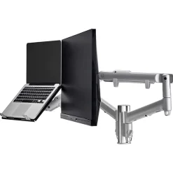 Atdec Adjustable Notebook and Display Desk Mount, Silver (AWMS-2-ND13-F-S)