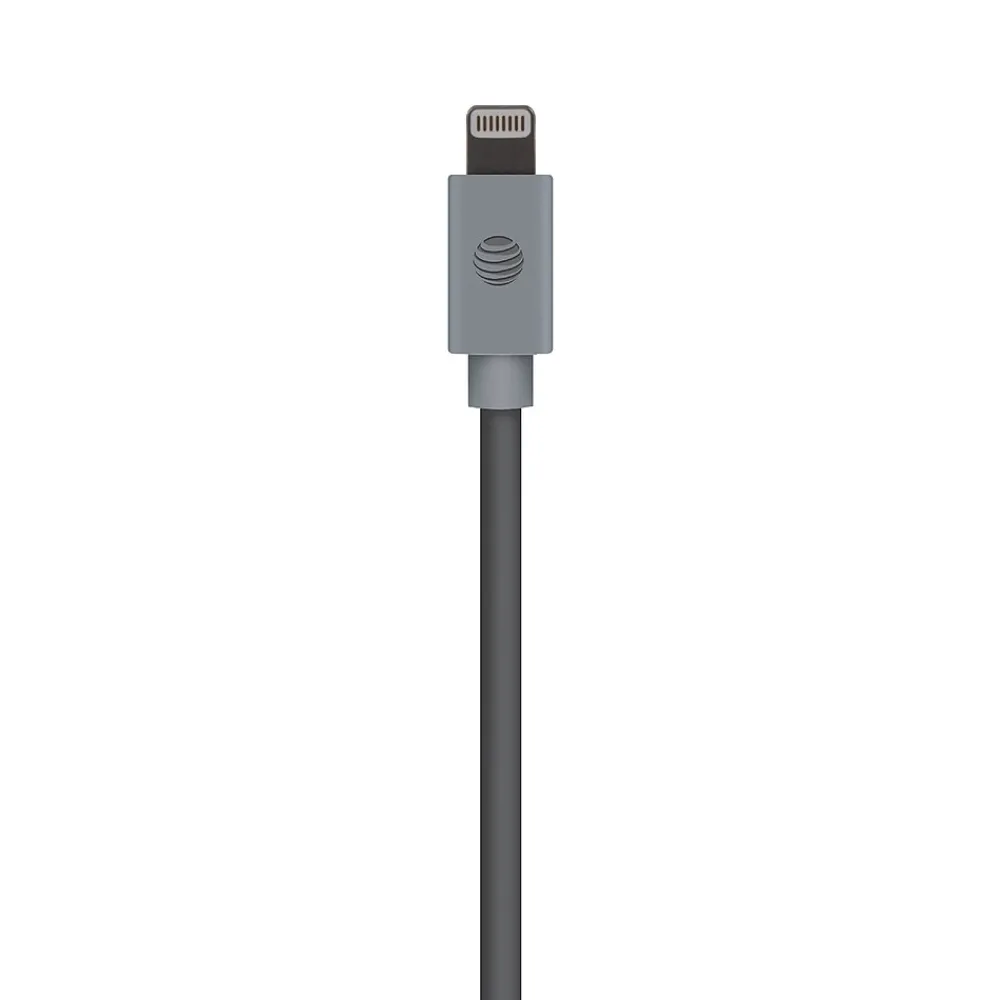 PVC Charge and Sync Lightning Cable, 10 ft., Gray, (PVLC10-GRY)<AT&T Sale