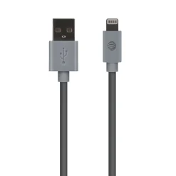 PVC Charge and Sync Lightning Cable, 10 ft., Gray, (PVLC10-GRY)<AT&T Sale