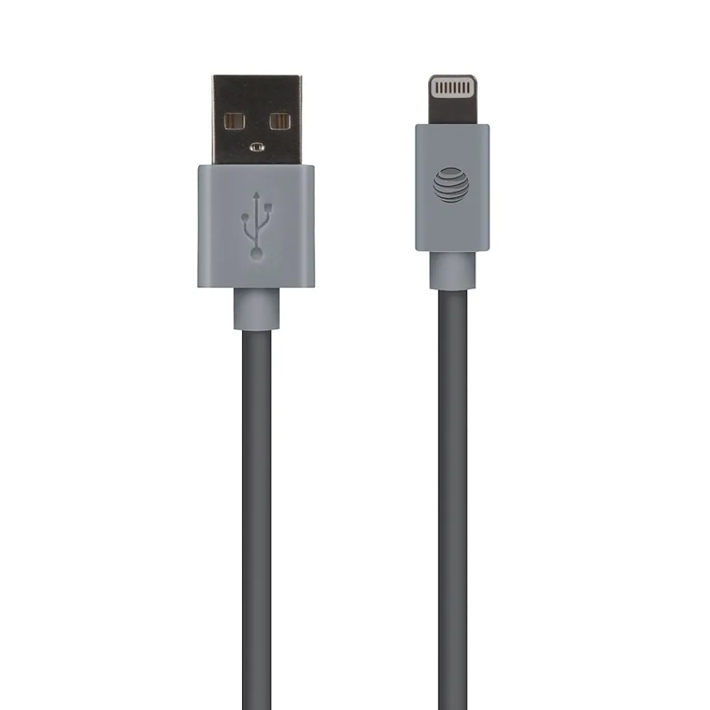 PVC Charge and Sync Lightning Cable, 10 ft., Gray, (PVLC10-GRY)<AT&T Sale