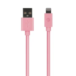 PVC Charge and Sync Lightning Cable, 10 ft., Pink, (PVLC10-PNK)<AT&T Clearance