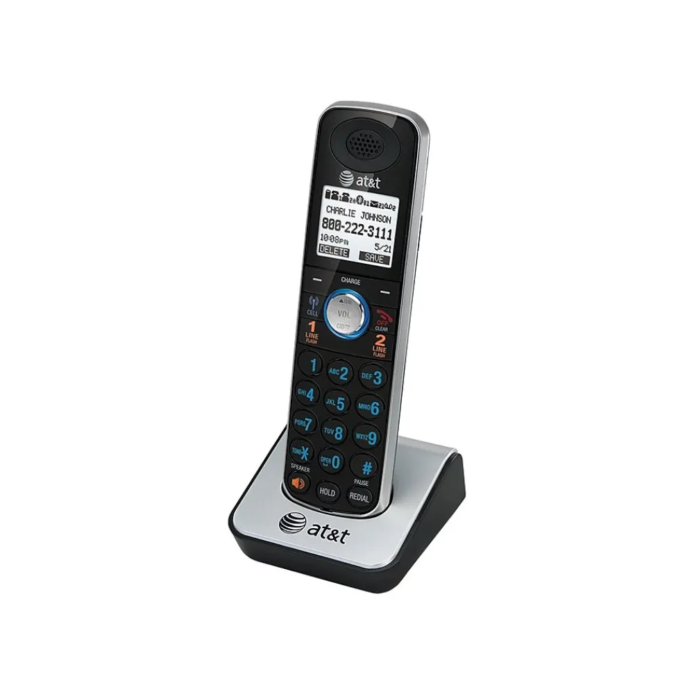 AT&T TL86009 2-Line Cordless Expansion Phone for TL86109, Silver/Black