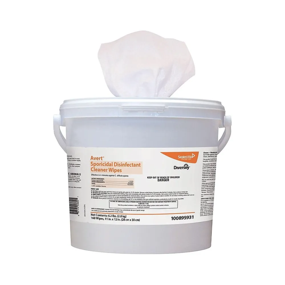 Sporicidal Disinfecting Wipes, 160/Box, 4 Boxes/Carton (100895931)<Avert Clearance