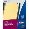 Dividers|Avery A-Z Leather Dividers, 26-Tabs, Gold (11350)