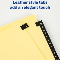 Dividers|Avery A-Z Leather Dividers, 26-Tabs, Gold (11350)