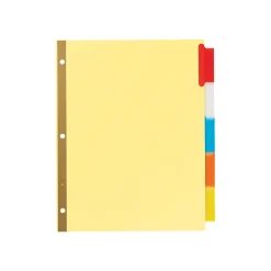 Dividers|Avery Big Tab Insertable Buff Paper Dividers, 5-Tab, Assorted Colors, 48 Sets/Carton (11109)
