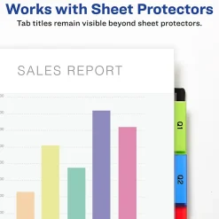 Dividers|Avery Big Tab Insertable Plastic Dividers with 2 Pockets, 5 Tabs, Multicolor (11906)