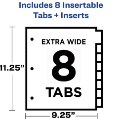 Dividers|Avery Big Tab Insertable Plastic Divider, 8 Tabs, Multicolor, 1 Set (11903)