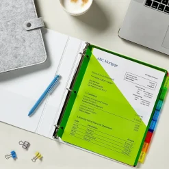 Dividers|Avery Big Tab Insertable Plastic Divider, 8 Tabs, Multicolor, 1 Set (11903)