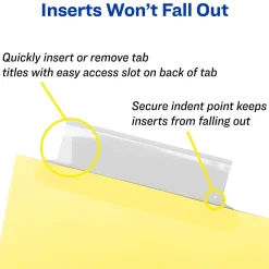 Dividers|Avery Big Tab Insertable Paper Dividers, 8 Tabs, Clear, Copper Reinforced (23285)