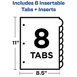 Dividers|Avery Big Tab Insertable Paper Dividers, 8 Tabs, Clear, Copper Reinforced (23285)