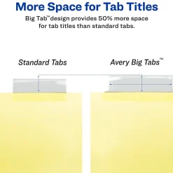 Dividers|Avery Big Tab Insertable Paper Dividers, 5-Tab, Yellow (11110)