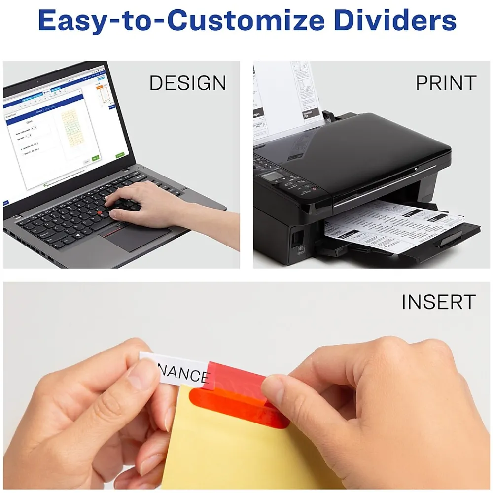 Dividers|Avery Big Tab Insertable Paper Divider, 8 Tabs, Multicolor, 1 Set (11111)