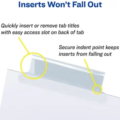 Dividers|Avery Big Tab Insertable Paper Dividers, Clear 5 Tab, White (11122)