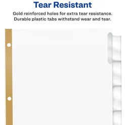 Dividers|Avery Big Tab Insertable Paper Dividers, Clear 5 Tab, White (11122)