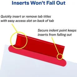 Dividers|Avery Big Tab Insertable Paper Dividers, 8 Tabs, White with Multicolor Tabs (11123)