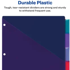 Dividers|Avery Big Tab Insertable Plastic Dividers with 2 Pockets, 8 Tabs, Two-Tone Multicolor (11983)