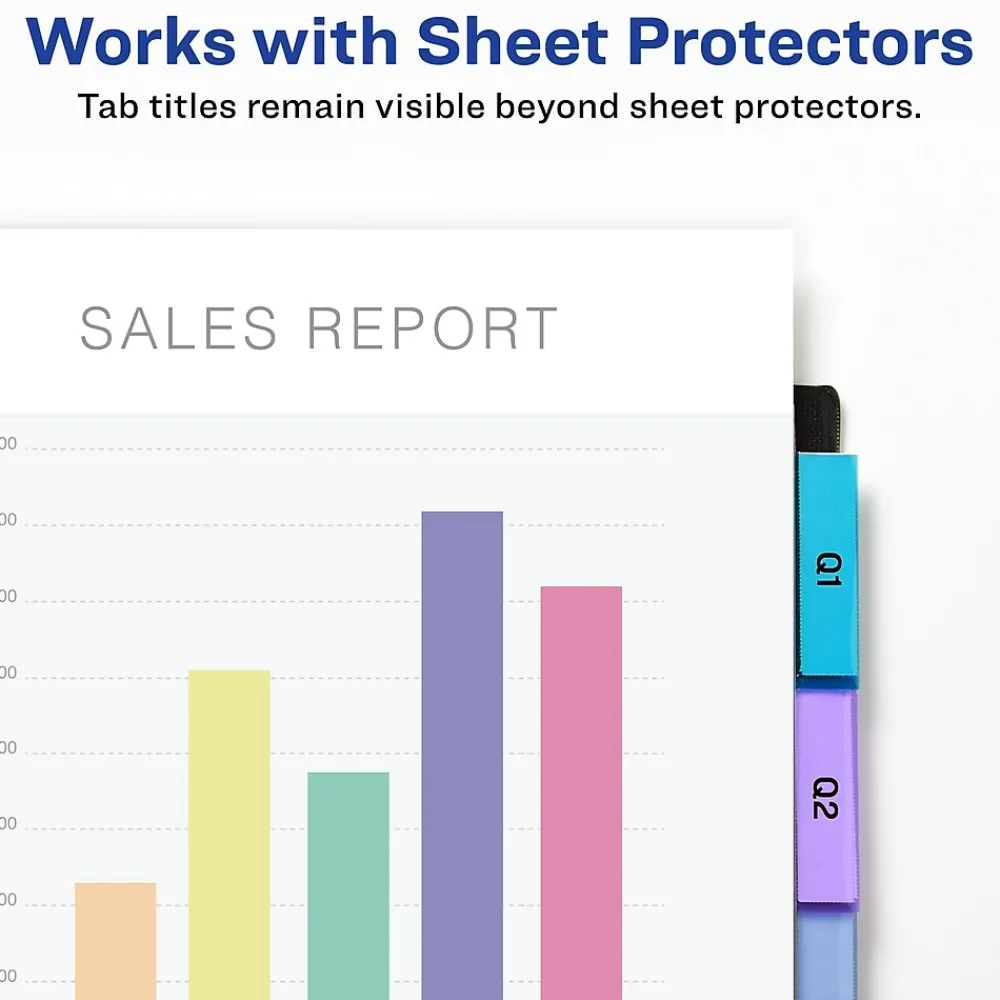 Dividers|Avery Big Tab Insertable Plastic Dividers with 2 Pockets, 5 Tabs, Two-Tone Multicolor (11982)