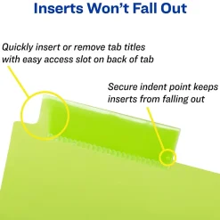 Dividers|Avery Big Tab Insertable Plastic Dividers with 2 Pockets, 5 Tabs, Two-Tone Multicolor (11982)