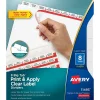 Dividers|Avery Big Tab Print & Apply Label Blank Dividers, 8-Tab, Clear, 5/Set (11493)