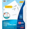 Dividers|Avery Big Tab Printable Paper Dividers with Large White Labels, 5 Tabs, White, 4 Sets/Pack (14438)