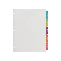 Dividers|Avery Big Tab Printable Paper Dividers with White Labels, 5 Tabs, 20 Sets/Pack (11434)