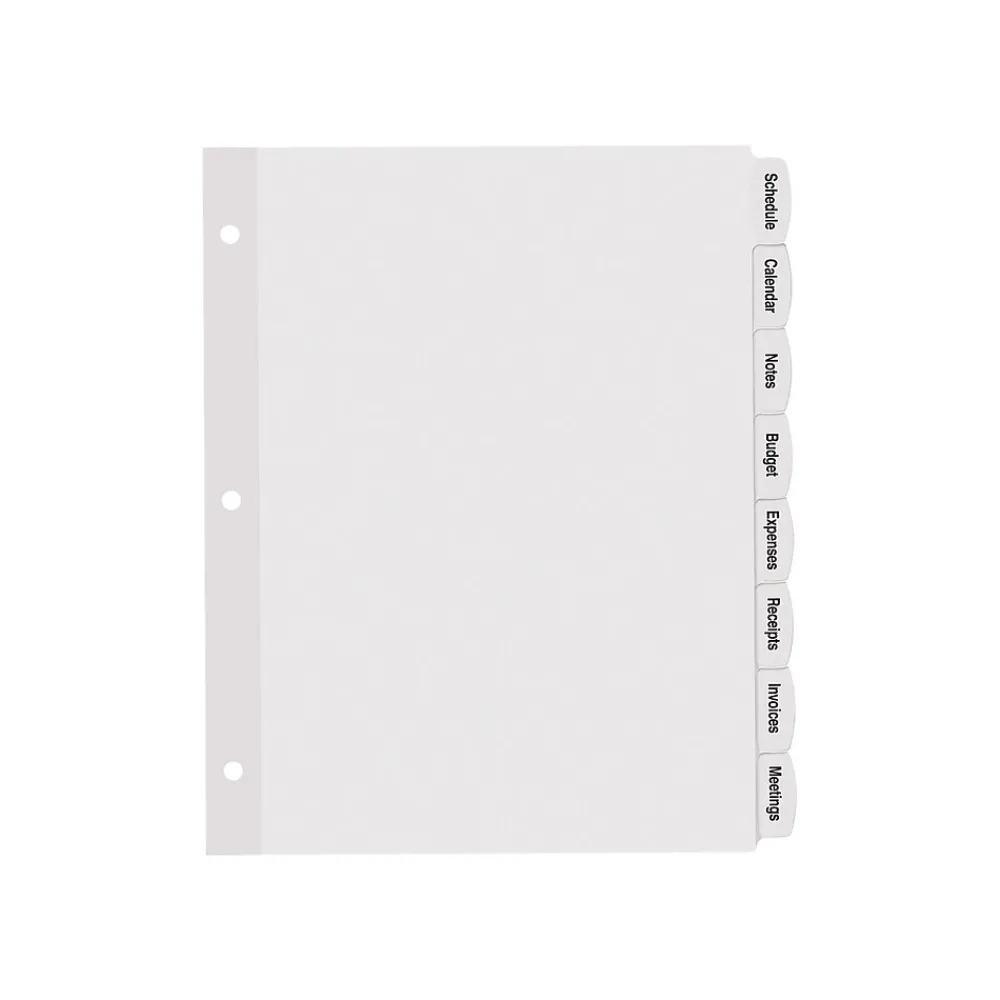 Dividers|Avery Big Tab Printable Paper Dividers with White Labels, 8 Tabs, 4 Sets/Pack (14433)