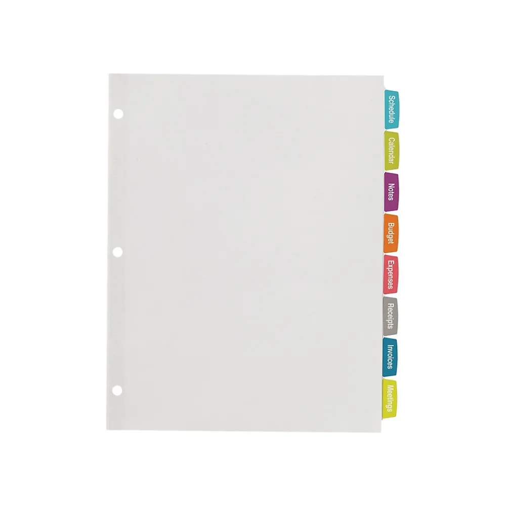 Dividers|Avery Big Tab Printable Paper Dividers with White Labels, 8 Tabs, 4 Sets/Pack (14433)
