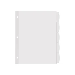 Dividers|Avery Big Tab Printable Paper Dividers with Large White Labels, 5 Tabs, White, 20 Sets/Pack (14440)