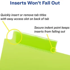 Dividers|Avery Big Tab Two-Pocket Insertable Plastic Divider, 8 Tabs, Multicolor, 1 Set (11907)