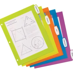 Dividers|Avery Big Tab Ultralast Plastic Dividers with White Tab Labels, 5 Tabs, Multicolor (24900)