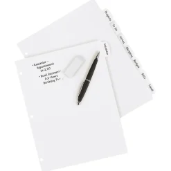 Dividers|Avery Big Tab Write & Erase Plastic Dividers, 8 Tabs, White (16371)