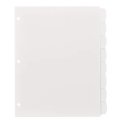 Dividers|Avery Big Tab Write & Erase Plastic Dividers, 8 Tabs, White (16371)