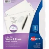Dividers|Avery Big Tab Write & Erase Plastic Dividers, 5 Tabs, White (16370)