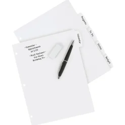 Dividers|Avery Big Tab Write & Erase Plastic Dividers, 5 Tabs, White (16370)