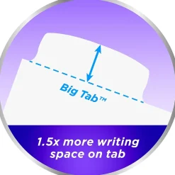 Dividers|Avery Big Tab Write & Erase Plastic Dividers, 5 Tabs, White (16370)