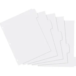 Dividers|Avery Big Tab Write & Erase Plastic Dividers, 5 Tabs, White (16370)