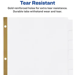 Dividers|Avery Big Tab Write & Erase Paper Divider, 8 Tabs, White/Gold Reinforced, 1 Set (23078)