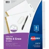 Dividers|Avery Big Tab Write & Erase Paper Dividers, 5 Tabs, White, Gold Reinforced, 48 Sets/Carton (23075)