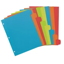 Dividers|Avery Big Tab Write & Erase Plastic Divider, 8 Tabs, Multicolor, 1 Set (16130)