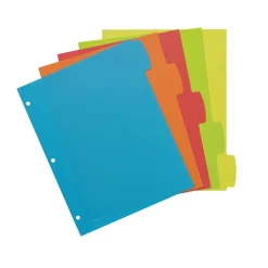 Dividers|Avery Big Tab Write & Erase Plastic Dividers, 5 Tabs, Bright Multicolor (16129)