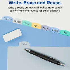 Dividers|Avery Big Tab Write & Erase Plastic Divider, 8 Tabs, Multicolor, 1 Set (16171)
